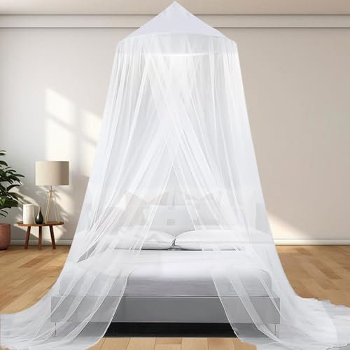 Ajuanbazha Moustiquaire de Lit Universelle, Auvent et Ciel de Lit pour Lits Simples et Doubles, Installation Rapide, Idéale pour la Chambre et Le Voyage