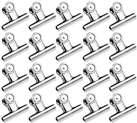 20PCS Pince Bulldog 38mm Rond Reliure En Papier Pinces à Limes En Métal Argenté, Pinces à PapierBulldog, Pince Metallique, Pince a Dessin, Bureau Domicile Fournitures, Photos Et éléments Divers