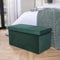 OHS Rectangle Ottoman Storage Box, Forest Green Matte Velvet Padded Foldable Bench with Hidden Storage & Lid Upholstered Footrest For Living Room & Bedroom Space Saving Organising Box