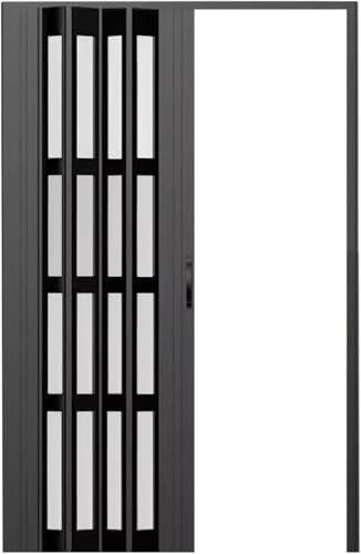 GLFNB Puerta corrediza Plegable de Aluminio y acrílico para Cocina, lavadero y Separador de ambientes. Puertas de Armario con Paneles corredizos telescópicos. Medidas: 200 x 79 x 91 cm (Alto x ANC