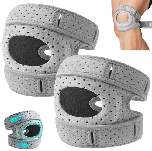 SINZONeu® Ginocchiera Rotulea Regolabile 2 Pezzi - Tutore Ginocchio per Menisco e Legamenti, Ginocchiere Ortopediche Sportive per Corsa, Artrite (Stabilità Ottimale)