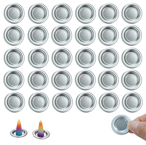 LEIIERUY Pack de 30 Placas Metálicas para Conos de Incienso – Soporte Pequeño de 3 cm (1,1) en Aleación de Aluminio, Base Plateada para Escritorio