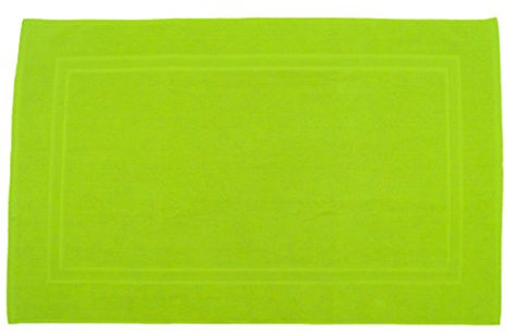 Julie Julsen Badvorleger 70 x 120 cm Premium Qualität 900 gm2 in aktuellen Farben und 4 Größen aus Baumwolle Badematte Badteppich Duschvorleger Design Doppel Rahmen Apfelgrün