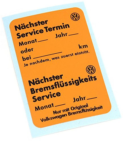 Original Service Aufkleber Inspektion Wartung Kennschild