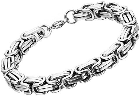 OIDEA Königskette Armband Silber für Herren Edelstahl Herrenarmband Armreif Charmsarmband Armschmuck Byzantinischem Stil Schwere Armkette Königsarmband Geschenk für Männer Weihnachten
