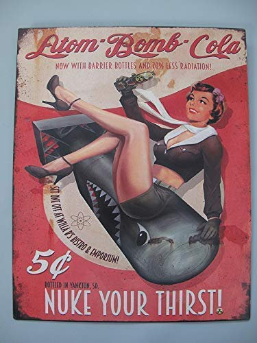 linoows Wandschild Nuke Your Thirst Cola Schild 25x20 Eisen Blech Wandmontage Nostalgie Retro