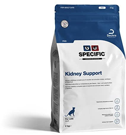 SPECIFIC® Kidney Support (FKD) 2kg - Trockenfutter für Katzen - Mit Omega-3 und Krillöl - Reduzierter Proteingehalt zur Entlastung der Nieren - Erwachsene Tiere - DECHRA Veterinary Products