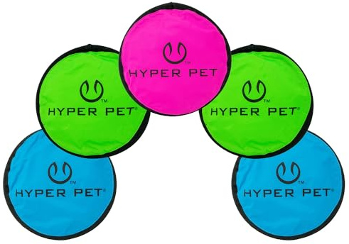 Hyper Pet Flippy Flopper Hundespielzeug, interaktives Hundespielzeug, Fliegende Scheibe, interaktives Hundespielzeug, schwimmt im Wasser – 23 cm, 5 Stück