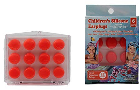 6 Paar Ohrstöpsel Silikon orange in runder Form Ohrstöpsel für Kinder