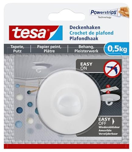Deckenhaken Tesa Tapete und pflastert selbstadhäsiv 500gr | 6 Stück