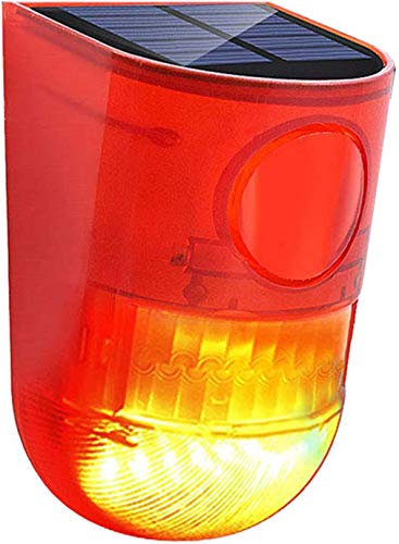 Solar Alarm Sicherheitsleuchte,KINGCOO Wasserdichter 6LED Bewegungsmelder Blinklicht lampe,110dB Laute Sirene Sicherheit Alarmanlage für Zuhause Bauernhof Geschäft Garten (1Pack)