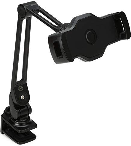 K&M 19805 Support pour smartphone / tablette PC Noir, plastique - Jusqu'à 13 pouces - pivotant à 360° - idéal pour le bureau