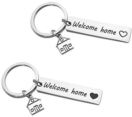 BESPORTBLE 2 Stück Willkommen zu Hause Schlüsselbund Einweihungsparty Erste Zuhause Schlüsselanhänger Tasche Hängen Ornamente Geldbörse Charms kleiderbügel schlüsselanhänger auto zub