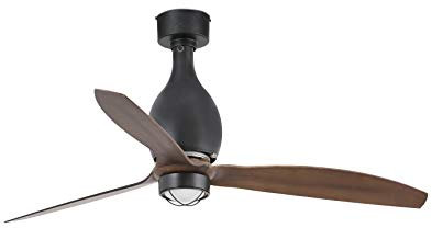 FARO BARCELONA 32028WP-10- MINI ETERFAN LED Deckenventilator schwarz matt/Holz mit DC SMART Motor (Empfänger Smart 34150 nicht enthalten)