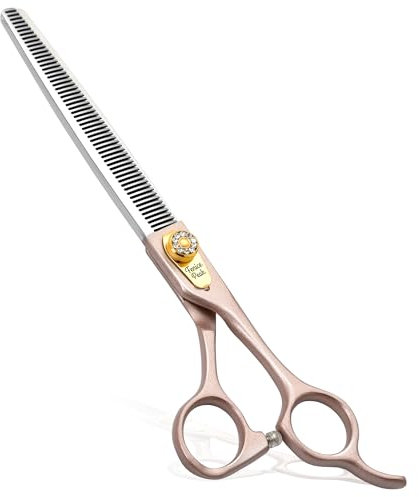 Fenice Peak Professionelle Effilierschere für Hunde und Katzen, 1,2 cm, Fellpflegeschere aus 440C-Edelstahl, Effilierschere für Hunde, 50/56 Zähne