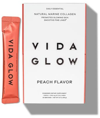 Vida Glow Marine Collagen Powder Sachets Peach
