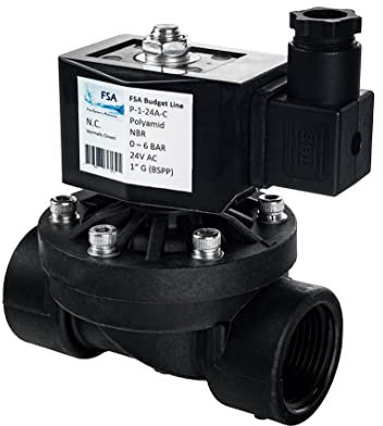 FSA Magnetventil Kunststoff PA6 1 24V AC 0-6 bar NBR stromlos geschlossen