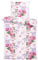 one-home Bettwäsche Mikrofaser Garnitur Bettbezug modern viele Muster mit Reißverschluss, Farbe:Blumen rosa weiß, Größe:2 teilig 135x200 cm