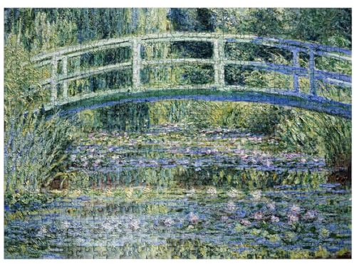 MyPuzzle Claude Monets Water Lilies and Japanese Bridge 1899 - Premium 500 Piece Jigsaw Puzzle for Adults