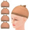 4 Stück Perückenkappen Stretch Nylon Perückenstrumpfkappen für Frauen Männer Kinder (Nylon Wig Cap, Hellbraun)