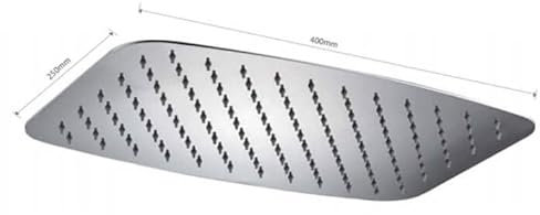 IMEX - Rociador para ducha pared/techo extraplano ovalado - 25 x 40 cm, Cromado - RDR002