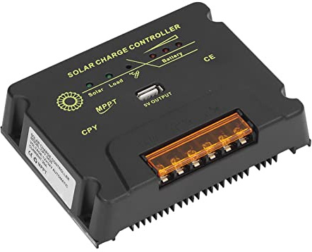 Septpenta Solar Charge Controller, 12V 24V 20A Solar Panel Charger, Intelligent MPPT Solar Charge Controller with Microcontroller Control for Industrial Water and Agricultural Irrigation