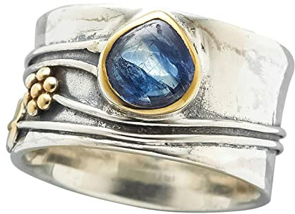 Women Ring Mother Valentine's Day Gifts Natural Silver Mother's Gifts Day Diamond Ring Turquoise For Mother's Day Rings Wave Toe Ring (F, One Size)