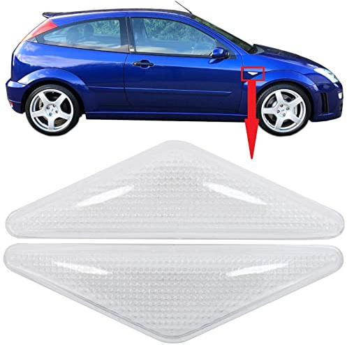 BIAREN 2x Side Marker Indicator Repeater Light Lamp Lens Clear For Ford Focus Mk1 Mondeo Mk3 98AB13K354AB 4364357