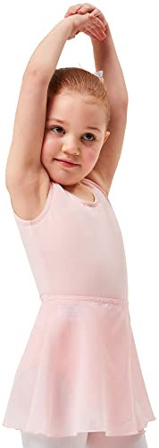 tanzmuster ® Wickelrock Mädchen Ballett - Emma - aus luftigem Chiffon antistatisch Ballettrock mit Gummizug für Kinder in Ballett-rosa, Größe:92-98