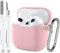 R-fun Kompatibel mit AirPods 3 Hülle, Kompatibel mit AirPods 3 Gen Hülle Case mit Reinigungsset und Schlüsselanhänger, Weicher Silikonschutz Kompatibel mit Apple AirPods 3 Hülle Case,Rosa