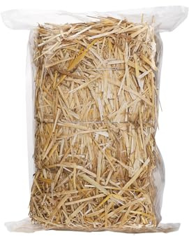 Cannuccia di grano naturale, 0,5 kg, senza semi, pulita e morbida, decorativa, per cortile, fattoria, animali domestici, giardino, pacciamatura