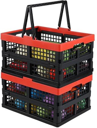 Minekkyes 2er Pack Kunststoff Faltkisten Faltkisten Aufbewahrung Kunststoff 15L