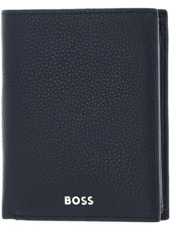 Hugo BOSS Portefeuille classique Grained Bleu marine, Bleu marine, Classique