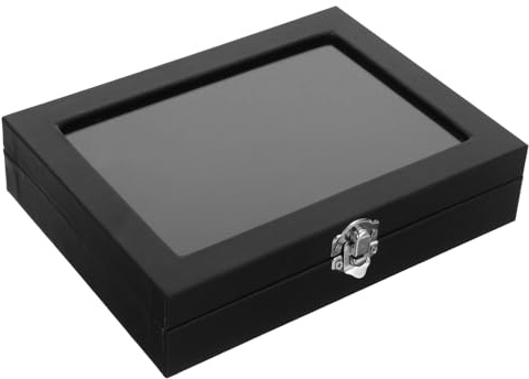 PRETYZOOM Kleine Schwarze Abzeichen Vitrine Mit Klarem Fenster Staubgeschützter Anstecker Organizer Langlebige Medaillen Display Box Für Sichere Broschen Aufbewahrung Und Präsentation