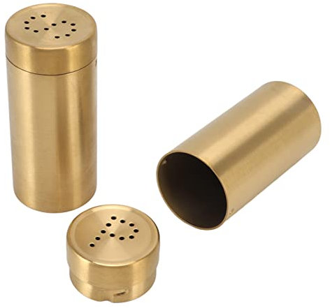 Lot de 2 Pots à épices en Acier Inoxydable doré, Bouteille Shaker d'assaisonnement pour Sel, Sucre, Poivre, Paprika, Facile à Utiliser, Facile à Nettoyer, Accessoires de Cuisine