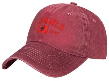 Baseball Cap Albanien Flagge Schirmmütze Basecap Unisex Cowboy-Hut Sonnenschutz Golf Caps Für Damen, Herren, Running