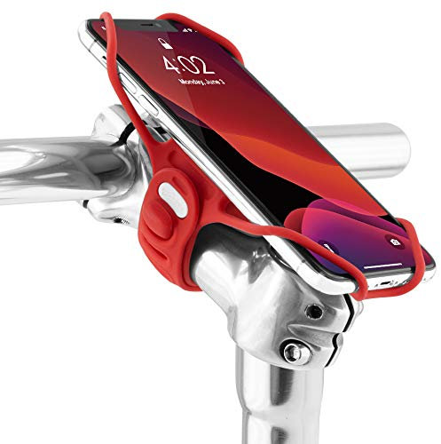 BONE Support de téléphone pour vélo, Support de téléphone Universel pour Potence, Support de téléphone Ultra léger pour vélo, Support de téléphone pour vélo pour téléphones de 5,8 à 7,2 - Rouge
