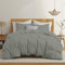 Dreamzie Bettwäsche 220x240 Baumwolle - Anthrazit - Bettbezug 220x240 und 2X Kissenbezug 80x80 cm - Oeko-Tex Zertifiziert - Bettwäsche-Sets 3teilig