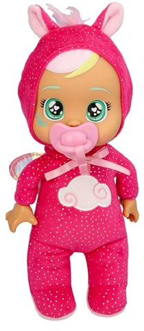 CRY BABIES Tiny Cuddles Day Care Hannah, Babypuppe, Plüschpuppe mit Pyjama und Schnuller, die echte Tränen weint, Spielzeug und Geschenk für Kinder ab 18 Monaten