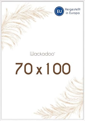Wackadoo Bilderrahmen 70x100 weiß Fotowand Fotorahmen mit bruchsicherem Acrylglas, Italienisches Holz aus MDF Picture frame