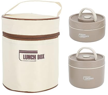 Joyzan Stainless Insulated Food Container, Portable Lunch Containers With Thermal Bag Vacuum Jar Keep Bento Hot Boxes Leak Proof Wide Mouth Design for Cool Warm School Work Adults (2 Box)