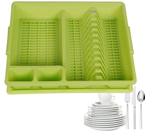 Escurridor para platos, escurridor de platos de gran capacidad, escurridor de platos que ahorra espacio, escurridor de platos multifuncional, escurridor de platos y cuencos, estante de secado de