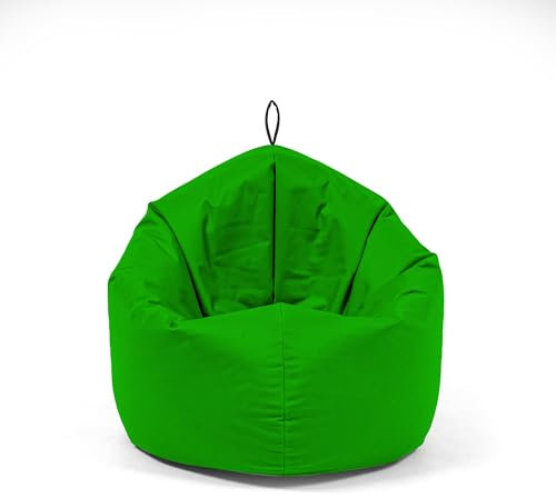 Nadimaideal Sitzsack 2 in1 Funktionen für Kinder, Teenager & Erwachsene | Indoor & Outdoor | Gaming Sitzsack -Komfortabler Beanbag | Füllung EPS Perlen (Grün, L -Durchmesser: 125 cm)