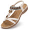 Littleplum Sandales Plats Femme Été Confortable Mode Tong Plage Claquettes,B blanc,39 EU