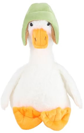 35cm Gans Kuscheltier Klein Weiß Plüschkissen, Weich Kuschelig Gans Plüschtier Ente Puppe Stofftier Gänse Plüsch Bauernhof Kissen Puppe, das Drücken des Halses Macht EIN Geräusch