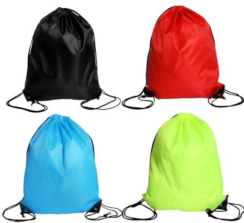 BinPhorm Lot de 4 sacs de sport avec cordon de serrage - Sac en tissu avec cordon de serrage - Sac à dos à peindre pour le sport, la plage, les voyages, la gym