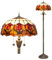 Tiffany Stehlampe rote Tulpe Stil gebeizt Glas Stehlampe helle Beleuchtung rustikale Stehlampe Vintage einzigartige Bronze Lesen Ecke Lampe für Home Decor Wohnzimmer Schlafzimmer 16X16X64 Zoll