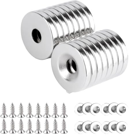Neodym Magnete, Magnete Extra Stark,Groß Stark Rund,für Magnetplatte,Mit Loch 18x3mm-M5, Küche, Kühlschrank,16 Stück