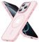 Cokwi Magnétique Coque pour iPhone 16 Pro (6,3 Pouces), Compatible with MagSafe Antichoc Ultime – Magnétisme Puissant et Protection Militaire -Etui Translucide Mat - Rose