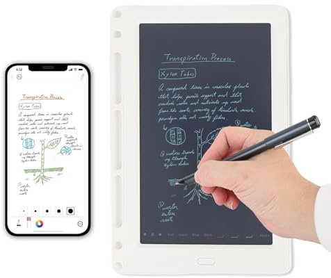 Digital Smart Pen Notebook and Writing Board Ensemble, Numérisation de Synchronisation en Temps Réel pour Le Stockage et Le Partage des Notes, Compatible avec Les Tablettes des